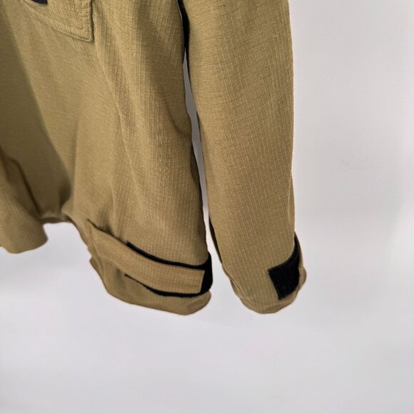 Adidas 1/4 Zip Pullover Jacket Mens Large Green‎ Nylon Pockets Hood - Picture 4 of 10